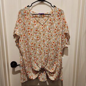 WOMEN'S WEST KEI FLORAL DESIGN BLOUSE-SIZE XXL-NEW WITHOUT TAGS